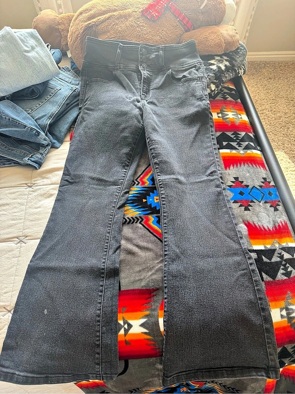 Flying Monkey Women's Black Flare Jeans Waist 28